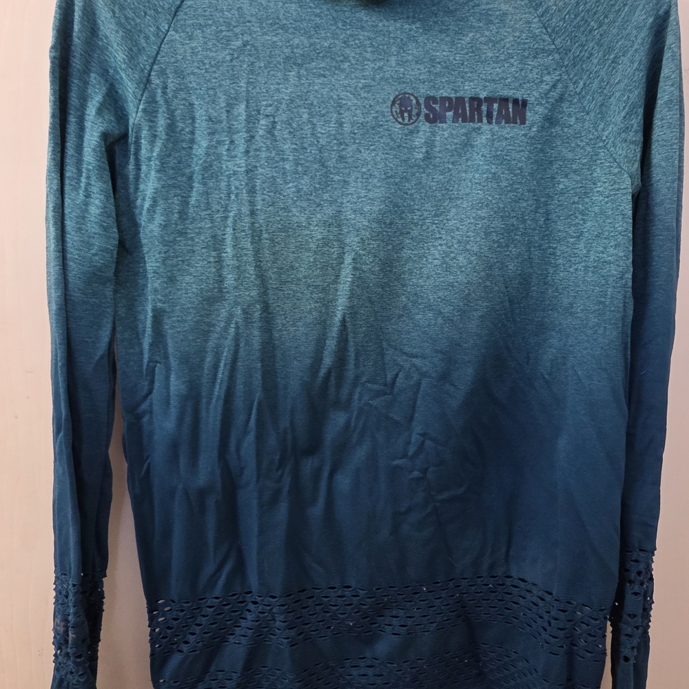 Craft Teal Marled Hooded Athletic Top